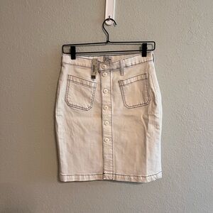 J. Crew Cream Button-Front Pencil Skirt